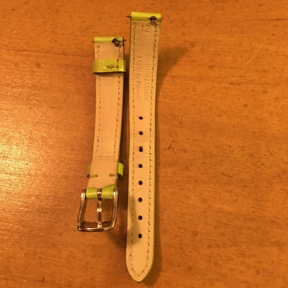 Michele Watch 12 mm Light Green Patent Watch Band - Picture 2 of 2